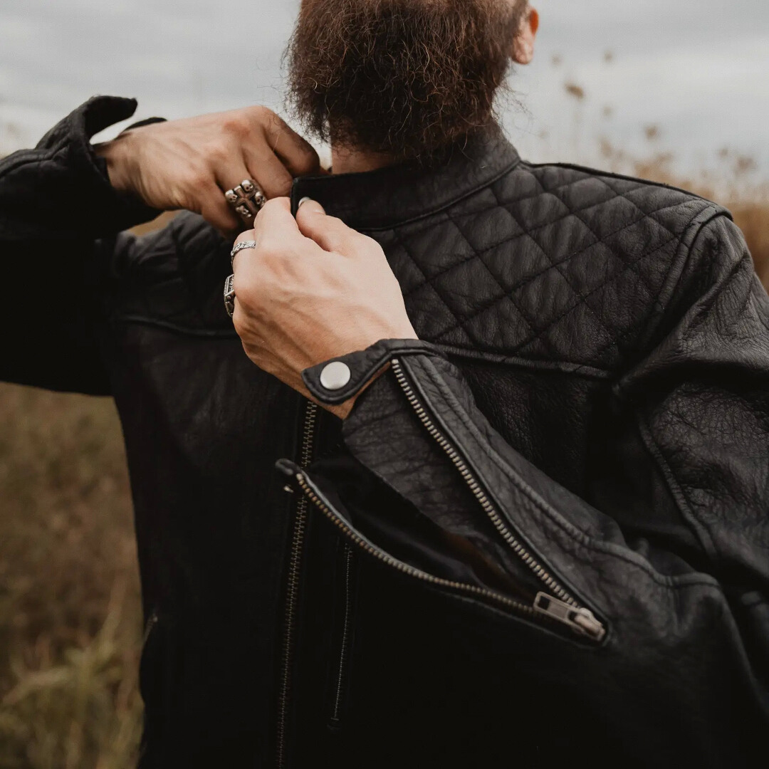 HolyFreedom Burn Out Black Motorrad Lederjacke S Abbildung 7