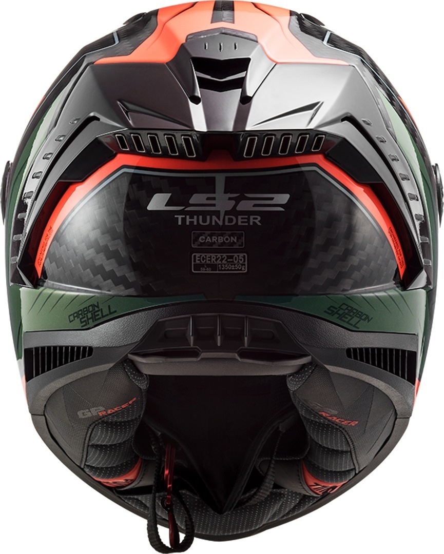 LS2 FF805 Thunder Chase Carbon Kypärä vihreä/musta/oranssi M (57/58) Kuva 6