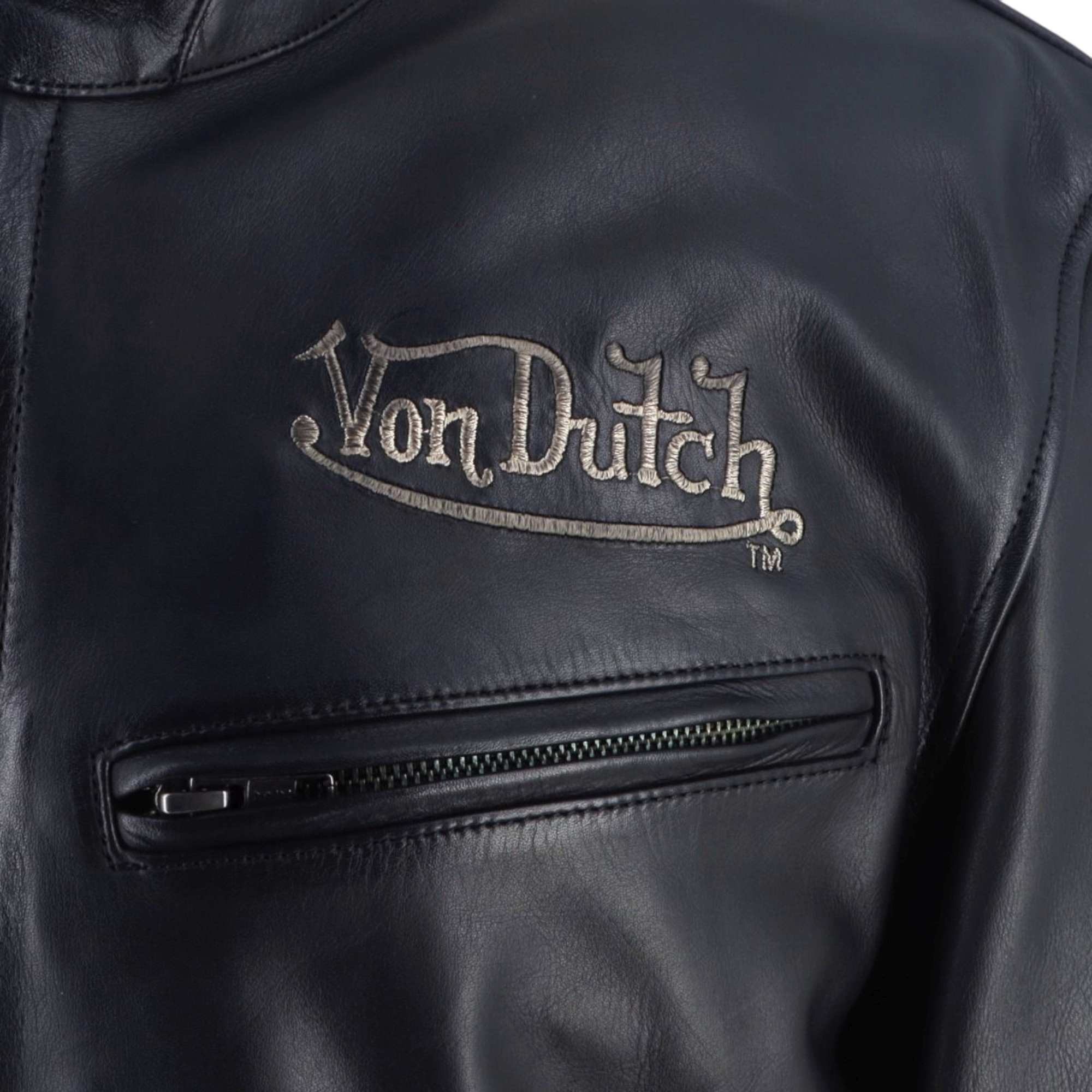 Von Dutch X Helstons Basic Motorcycle Leather Jacket S Figure 5