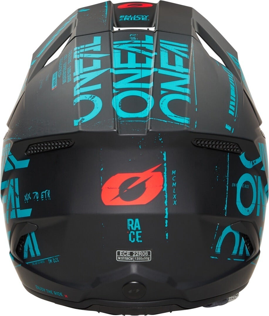 Oneal 3SRS Static Casco da motocross nero/turchese 2XL Figura 4