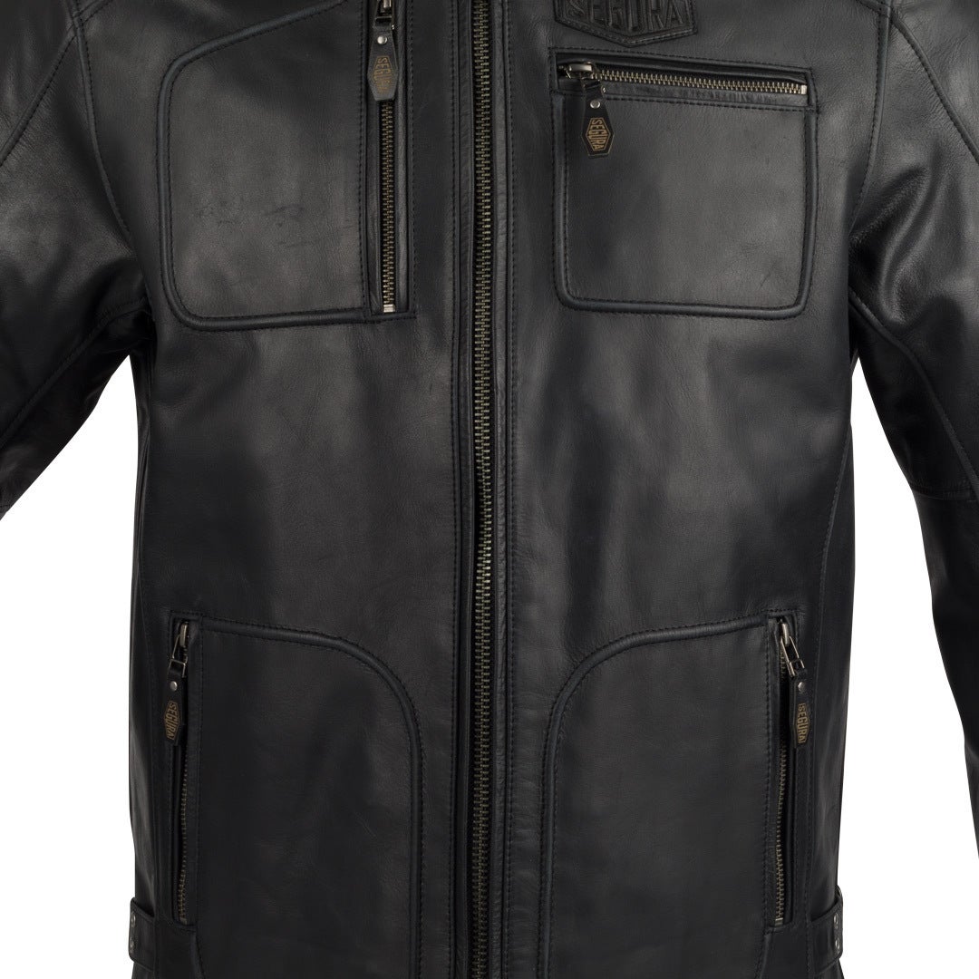 Side view of Segura Lewis Motorcycle Leather Jacket
