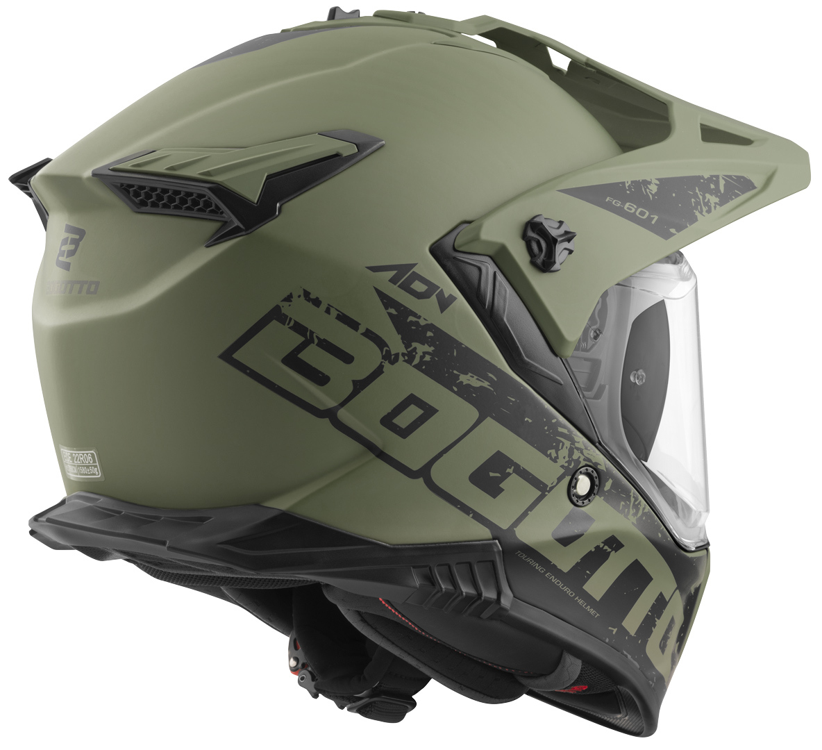 Bogotto FG-601 Duo Cască Enduro din fibră de sticlă Verde mat XXXL Figura 8