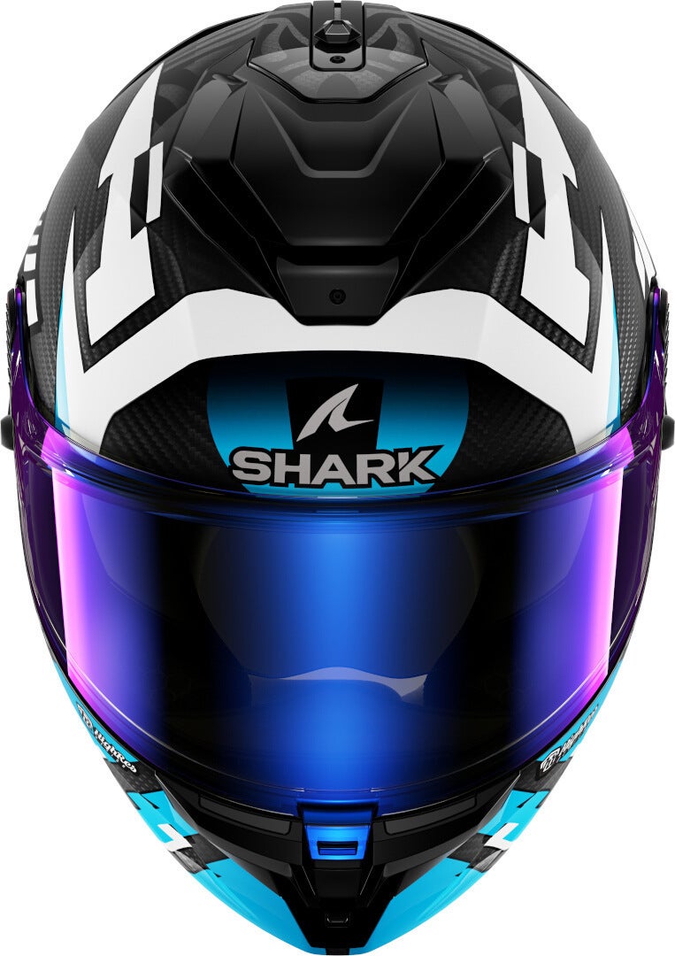 Shark Spartan GT Pro Carbon Zarco Track Racer Helmet Carbon/White/Blue M (57/58) Figure 3