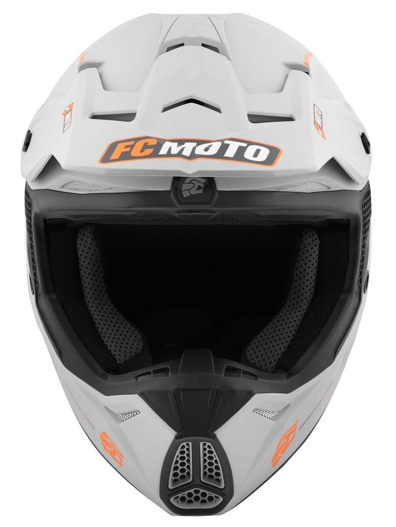 FC-Moto Merkur Straight Motocross Helm grau/orange 2XL Abbildung 4