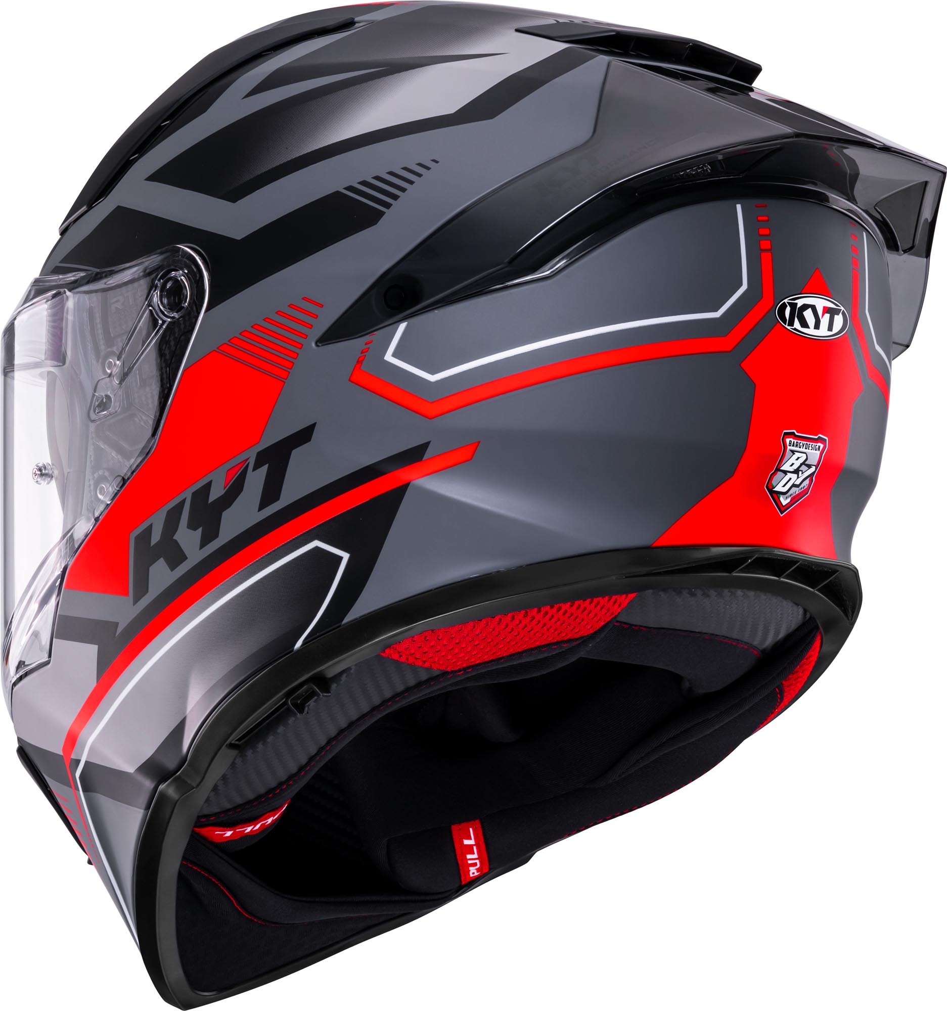 KYT R2R Parsec Helm grijs mat/rood S (55/56) Figuur 3