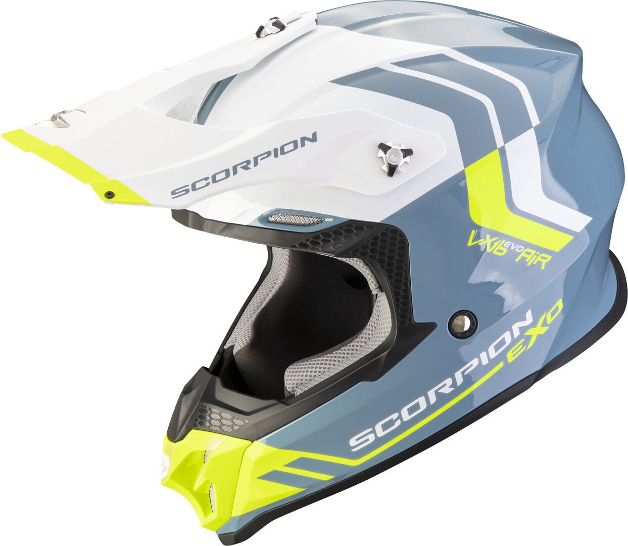 Scorpion VX-16 Evo Air Fusion Casco da motocross blu/bianco/giallo S (55/56) Figura 1