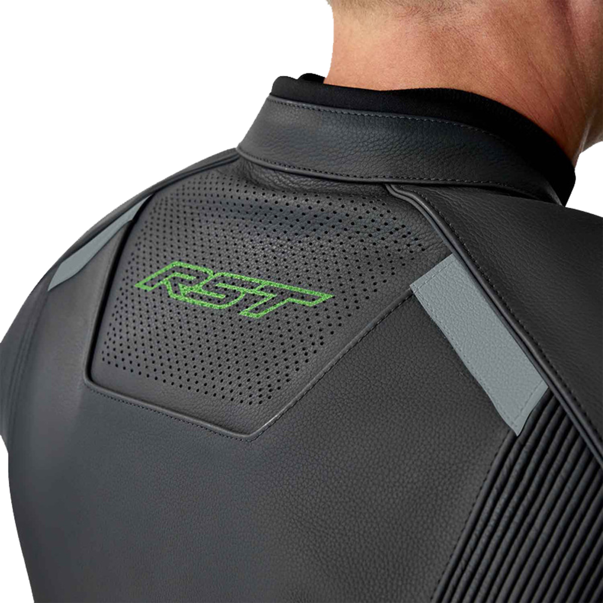 RST S1 D3O perforierte Motorrad Lederjacke schwarz/neon-grün 60 Abbildung 7