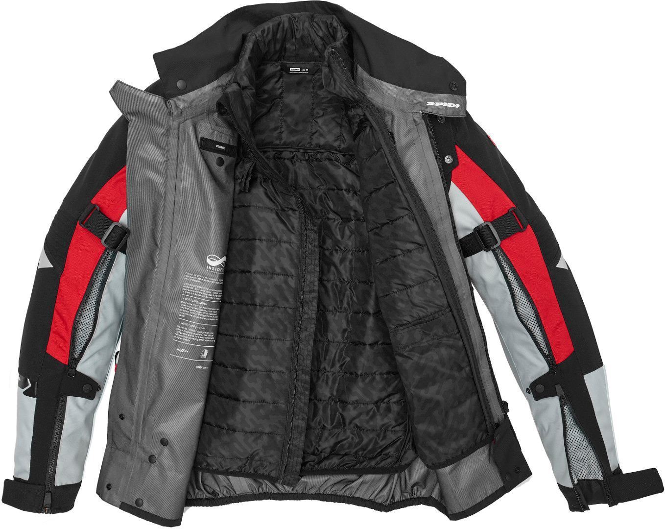 Spidi H2Out Allroad Motorcycle Textile Jacket black/grey/red 4XL Figure 4