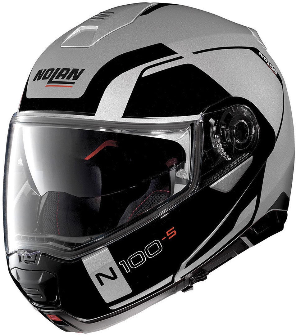 Nolan N100-5 Consistency N-Com Casco nero/argento S (56) Figura 1