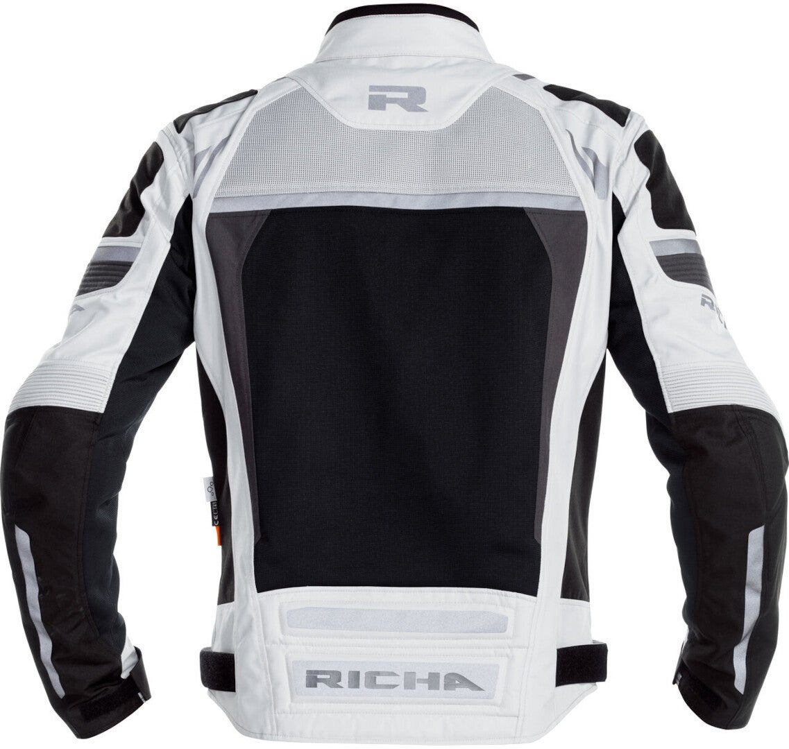 Richa Airstorm waterproof Motorcycle Textile Jacket light grey/black/neon yellow 6XL Figure 2