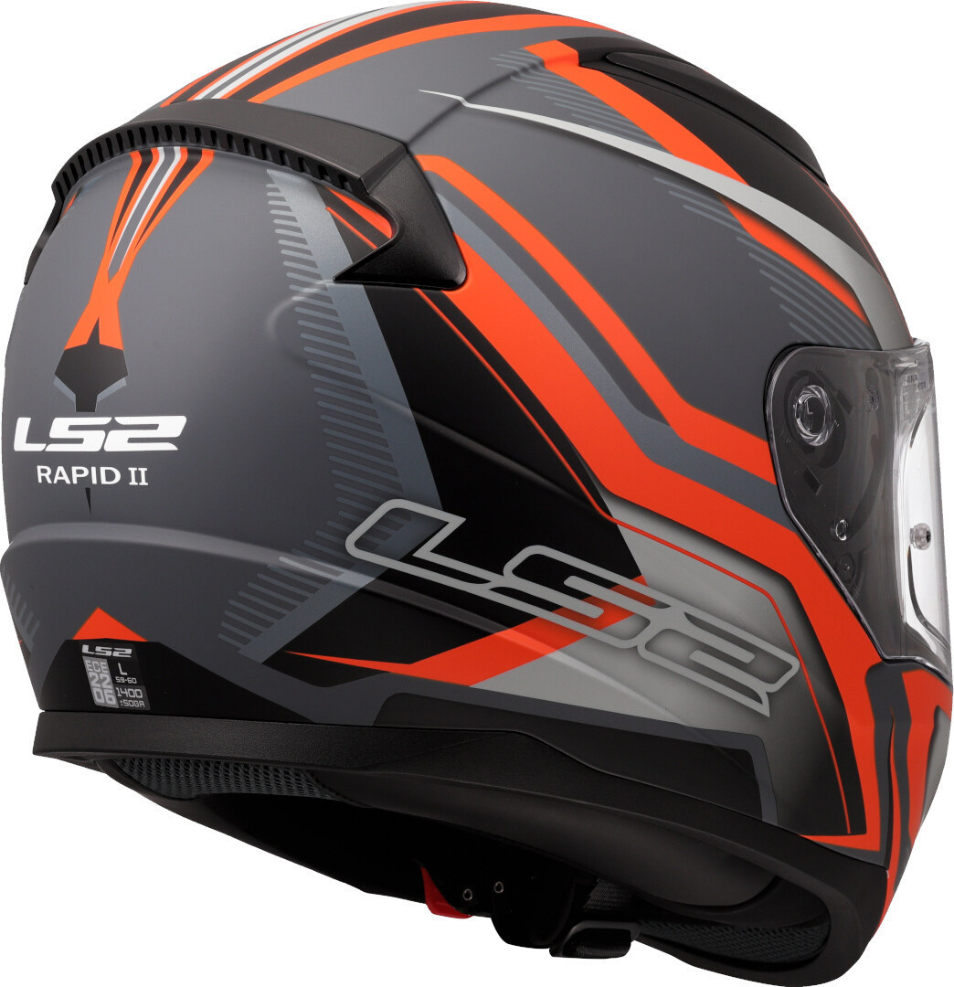 LS2 FF353 Rapid II Flitz Cască Gri mat/portocaliu XS (53/54) Figura 5