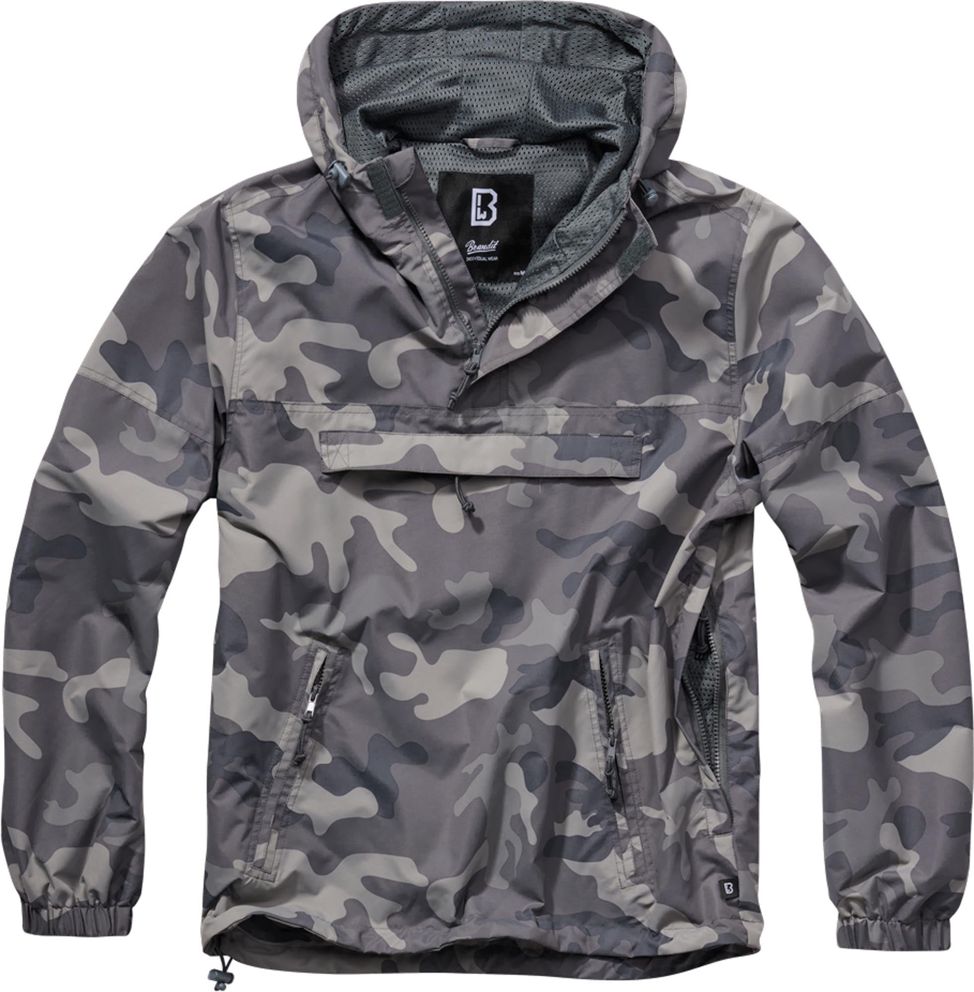 Brandit Summer Windbreaker Capuche Gris/Camoflage 4XL Figure 1