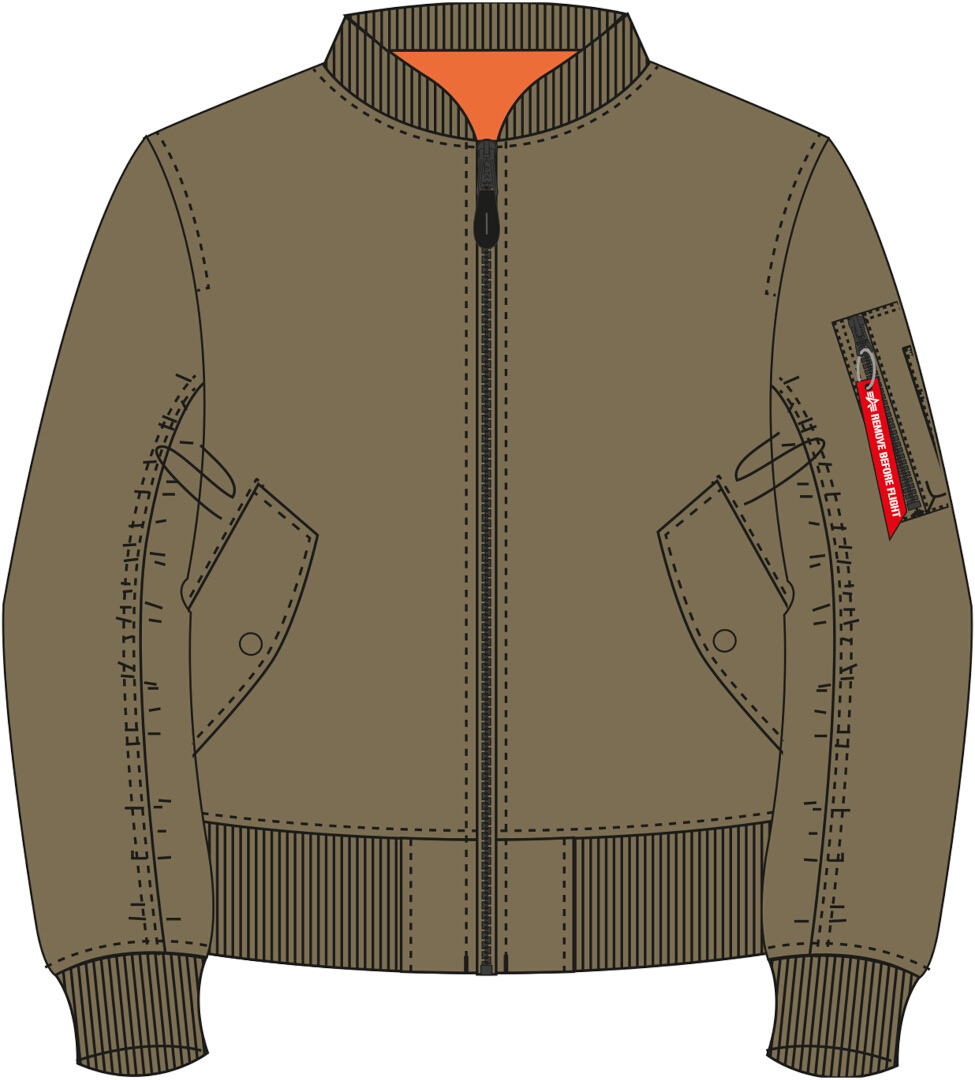 Alpha Industries MA-1 Jacka Militärgrön S Figur 1