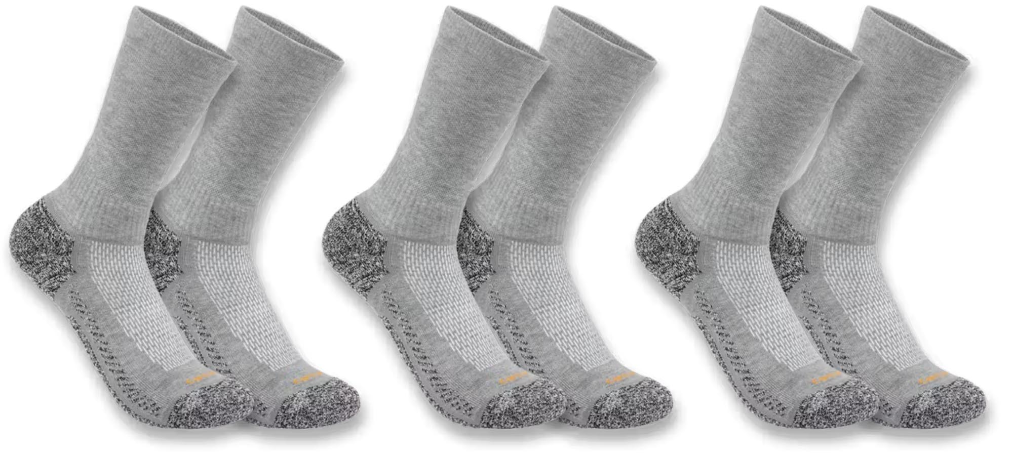 Carhartt Force Midweight Crew Strumpor - 3-pack grå L Figur 1
