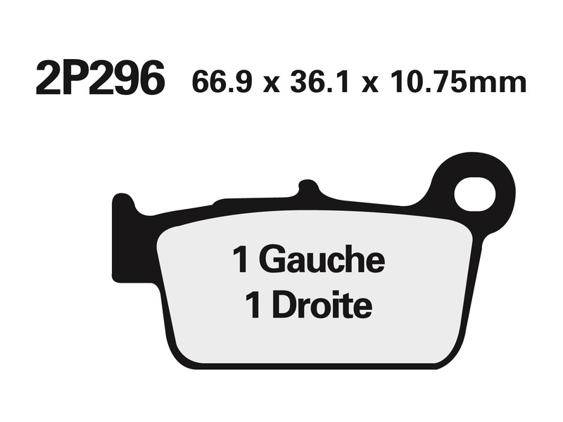 NISSIN Vägbromsbelägg / Off-Road sintrad metall - 2P-296ST-MX Figur 2