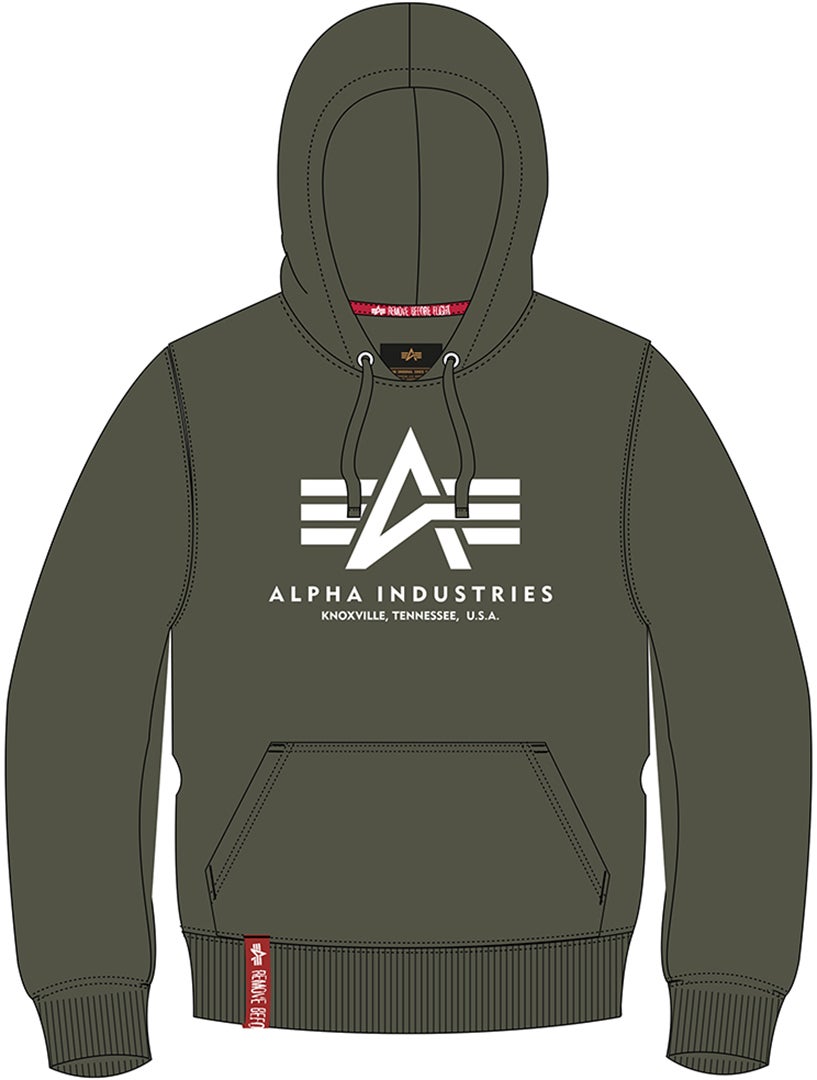 Alpha Industries Basic Chandail à capuchon Vert/Blanc XS Figure 1