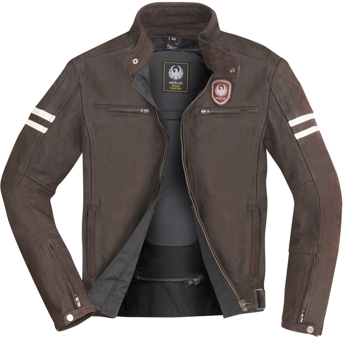 Merlin Hixon Heritage Motorcycle Leather Jacket brown L Figure 5