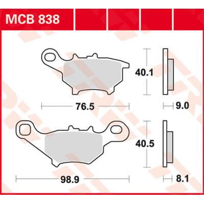 TRW Lucas Bremsbelag MCB838 Figur 1