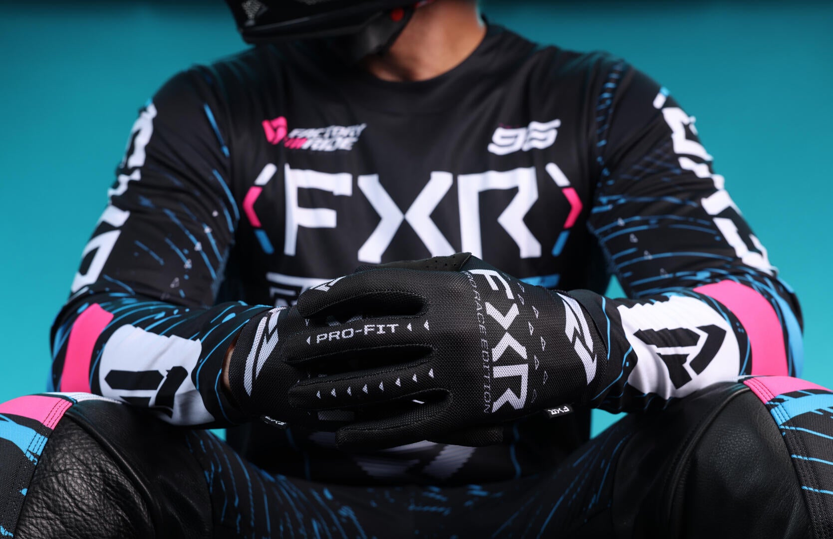 FXR Podium 2025 Motocross bukser sort/blå/pink 36 Figur 3