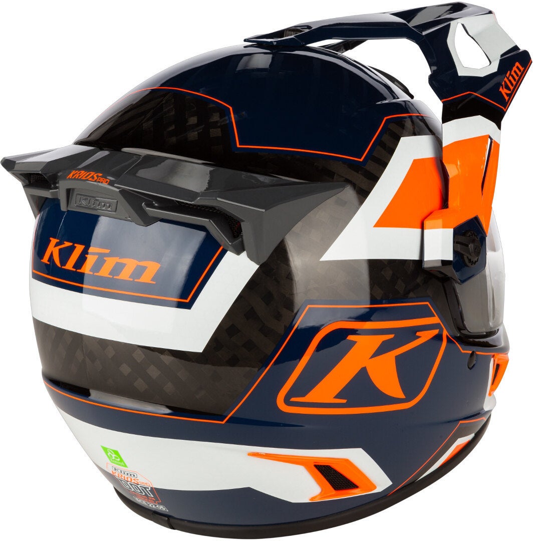 Klim Krios Pro Rally ECE/DOT Carbon Casque d’enduro Blanc/Bleu/Orange S (55/56) Figure 8