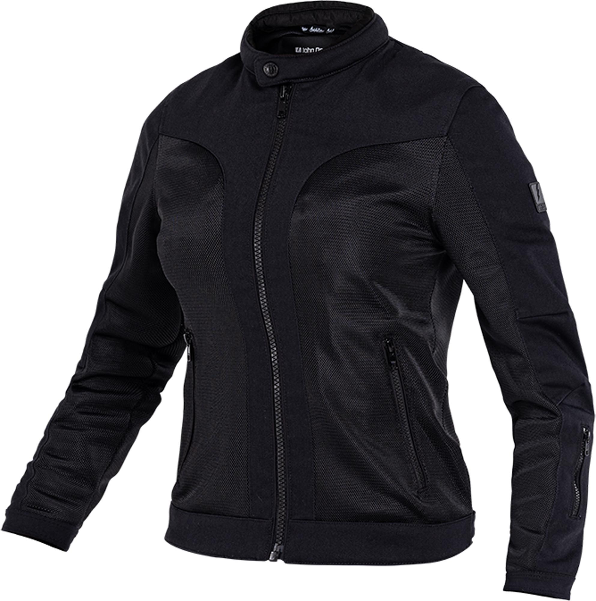 John Doe Aero Mesh Damer perforeret motorcykel tekstiljakke Sort S Figur 1