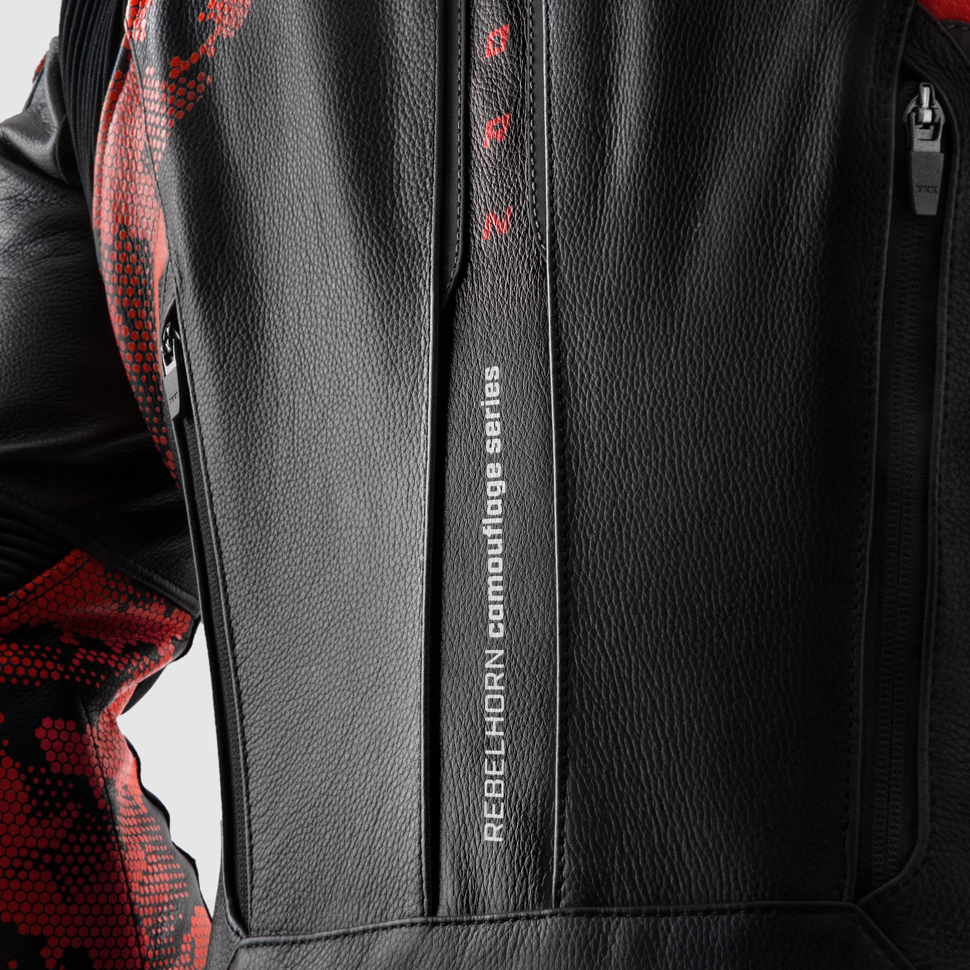 Rebelhorn Veloce Camo Motorcycle Leather Jacket black/red 48 Figure 13