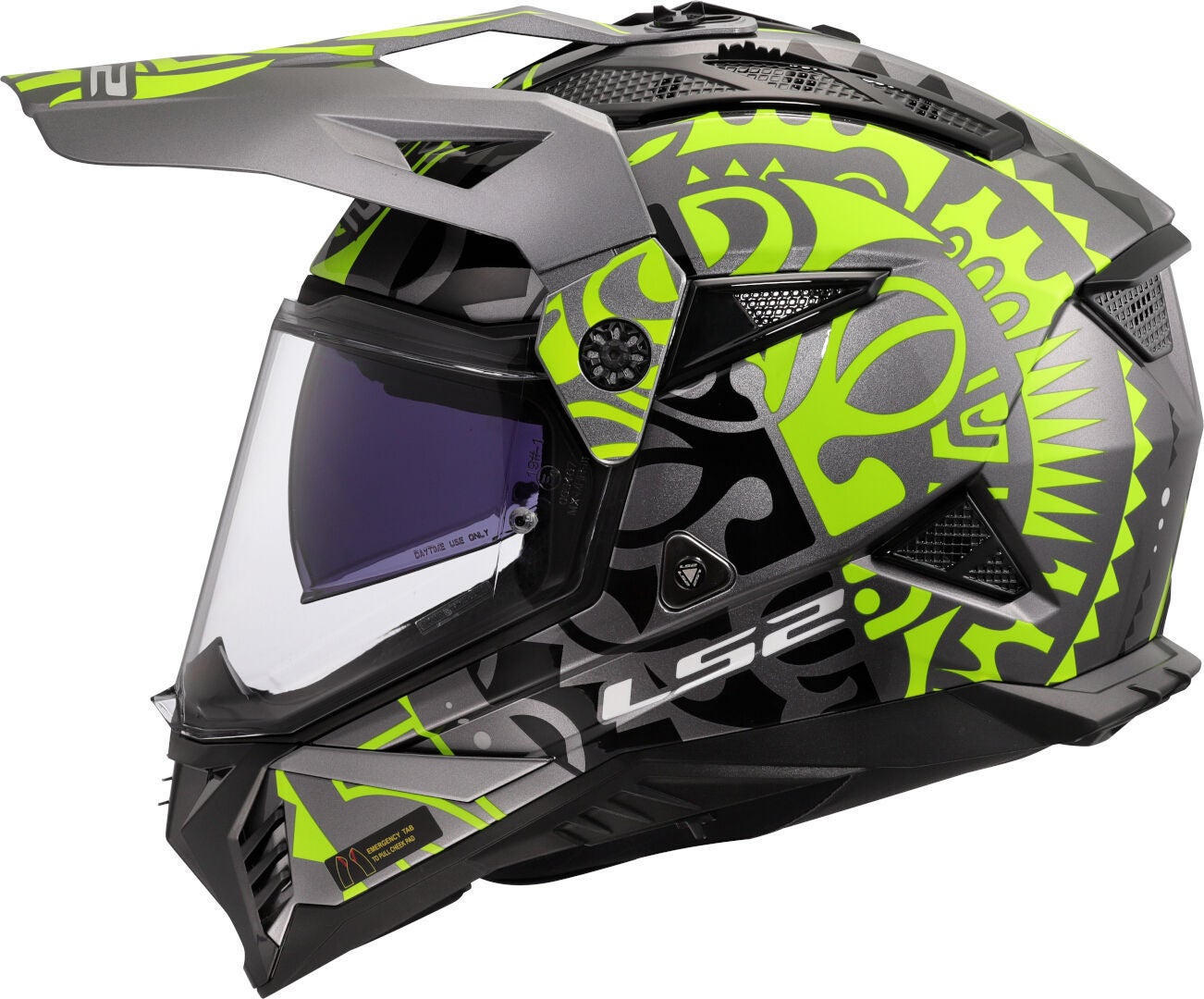 LS2 MX702 Pioneer II Rangi Motocross Helmet grey/neon yellow M (57/58) Figure 2