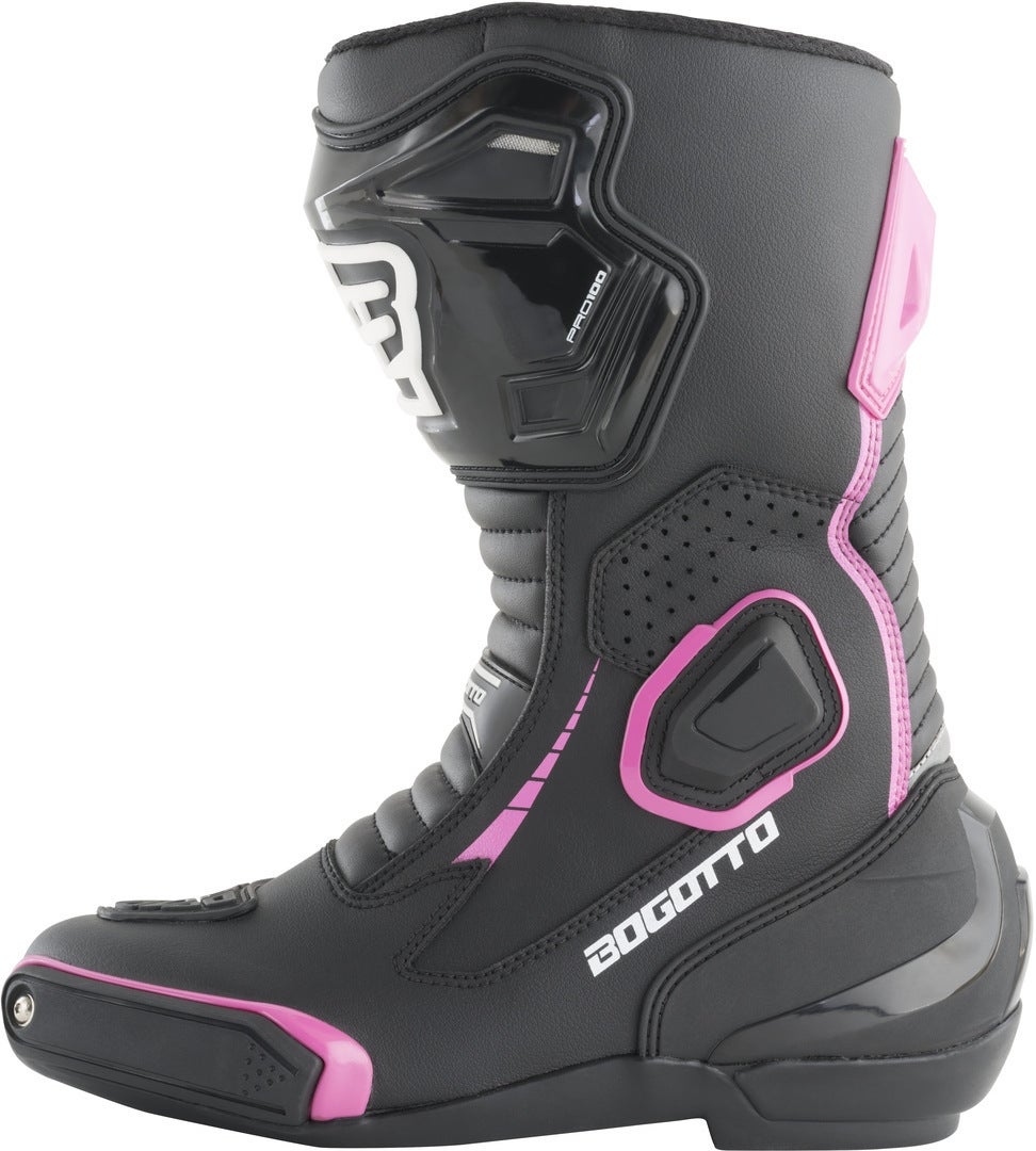 Bogotto Carta Race bottes de moto pour dames perforées noir/blanc/rose 41 Figure 2