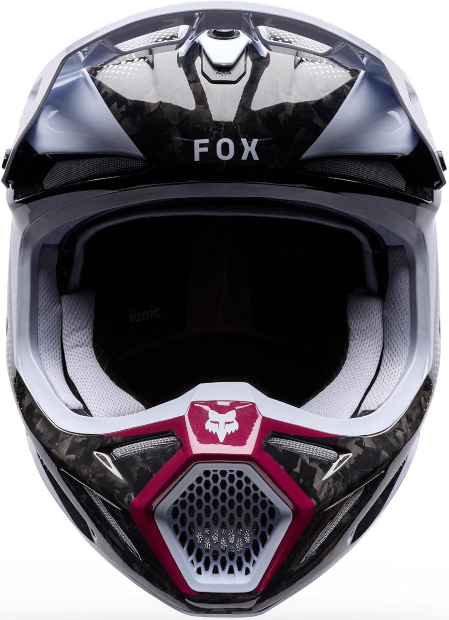 FOX V3 RS Tactile Carbon Motocross Helmet white/pink/black M Figure 3