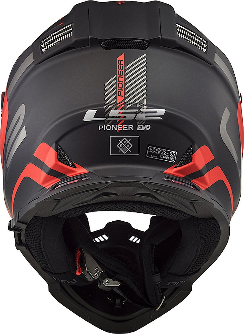 LS2 MX436 Pioneer Evo Adventurer Motocross Hjälm Svart matt/röd XXS (51/52) Figur 2