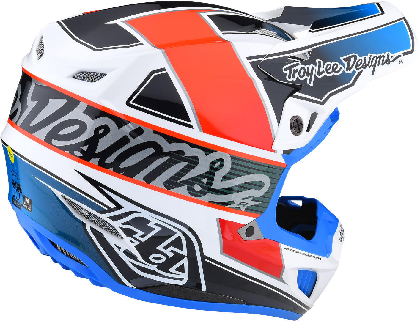 Troy Lee Designs SE5 Team MIPS Casque de motocross Blanc/Bleu/Orange S (55/56) Figure 5