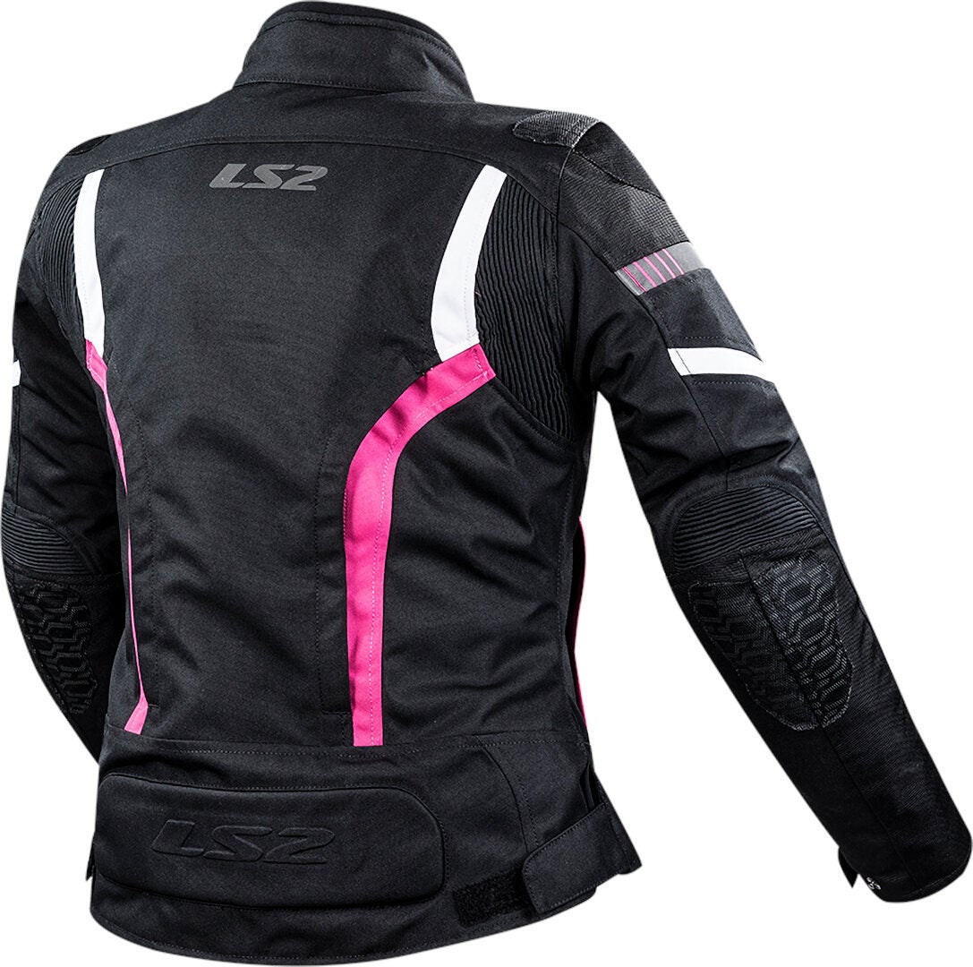 LS2 Gate imperméable dames moto textile veste noir/blanc/rose XL Figure 2