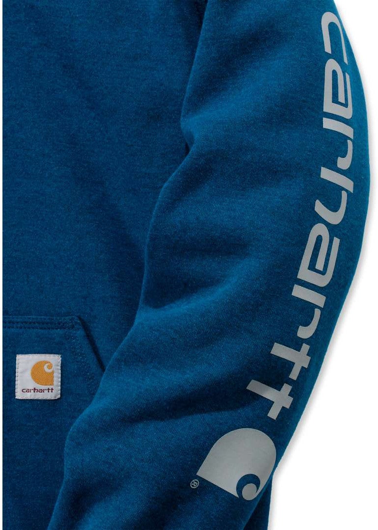 Carhartt Midweight Sleeve Logo Hættetrøje Navyblå S Figur 3