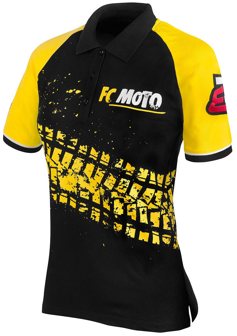 Fcm Women's Black/Yellow Fc-Moto Corp Polo Shirt