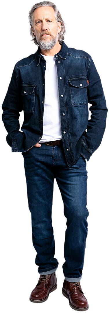 John Doe Motoshirt XTM Denim Camicia da moto blu scuro S Figura 14