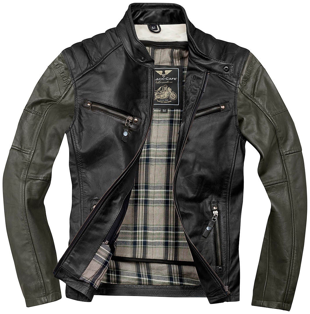 Black-Cafe London Firenze Leather Jacket black/olive 58 Figure 2