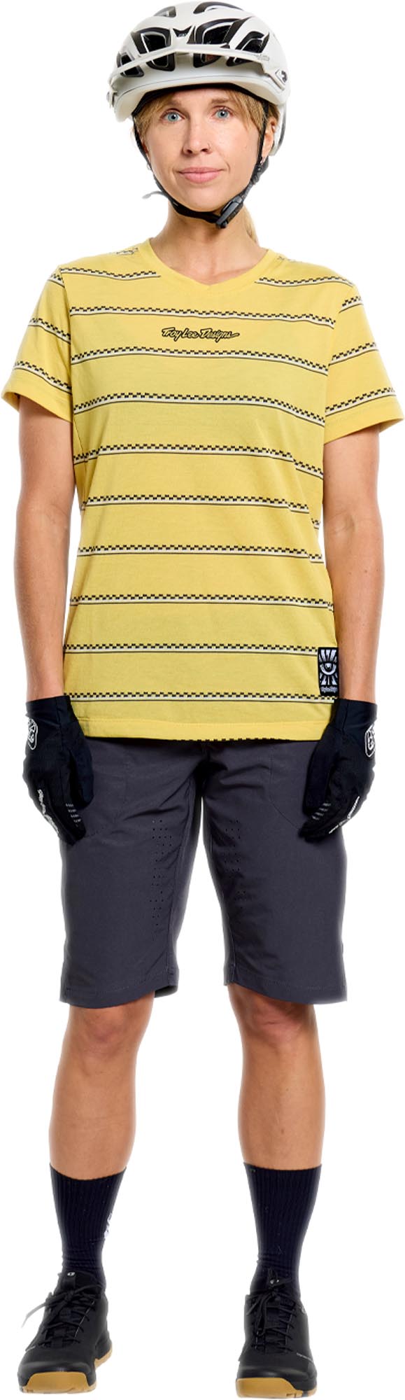 Troy Lee Designs Lilium Ride Checked Out Maillot de vélo à manches courtes pour dames jaune M Figure 10