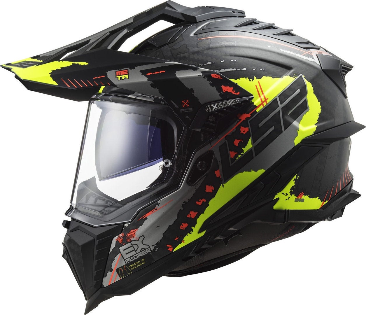 LS2 MX701 Explorer C Extend Carbon Motocross Helmet black matt/yellow M (57/58) Figure 2