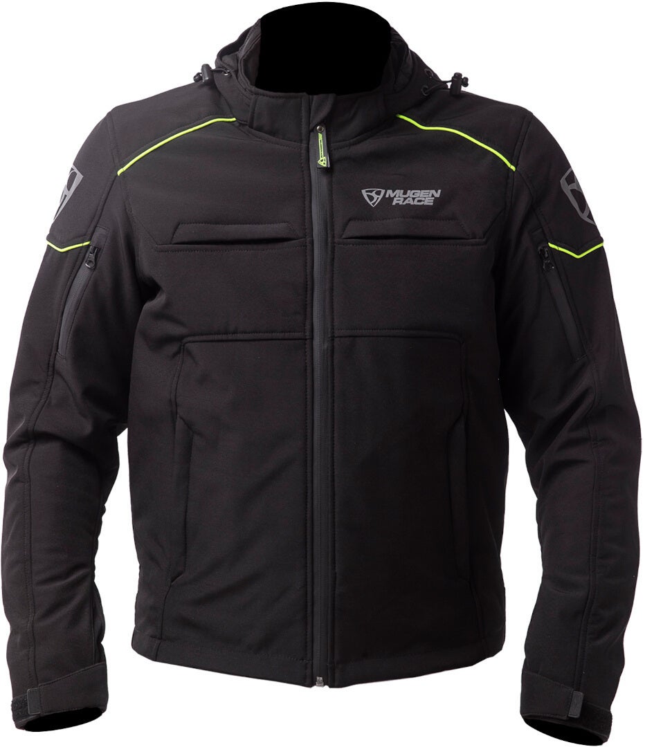 MUGENRACE Srippy wasserdichte Softshell Jacke schwarz/neon 4XL Abbildung 1