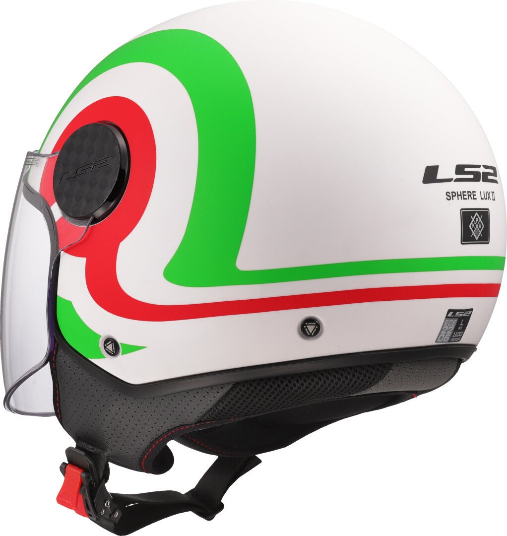 LS2 OF558 Sphere Lux II Urby Jethelm weiß/rot/grün S (55/56) Abbildung 3
