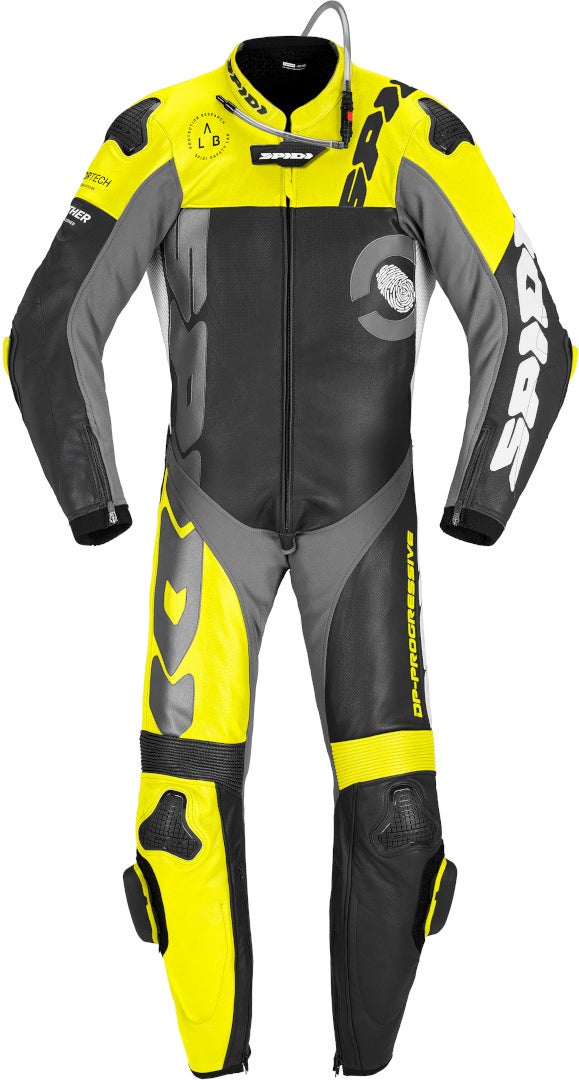 Spidi DP-Progressive Perforated Pro One Piece Motorcycle Leather Suit black/yellow 52 Figure 1