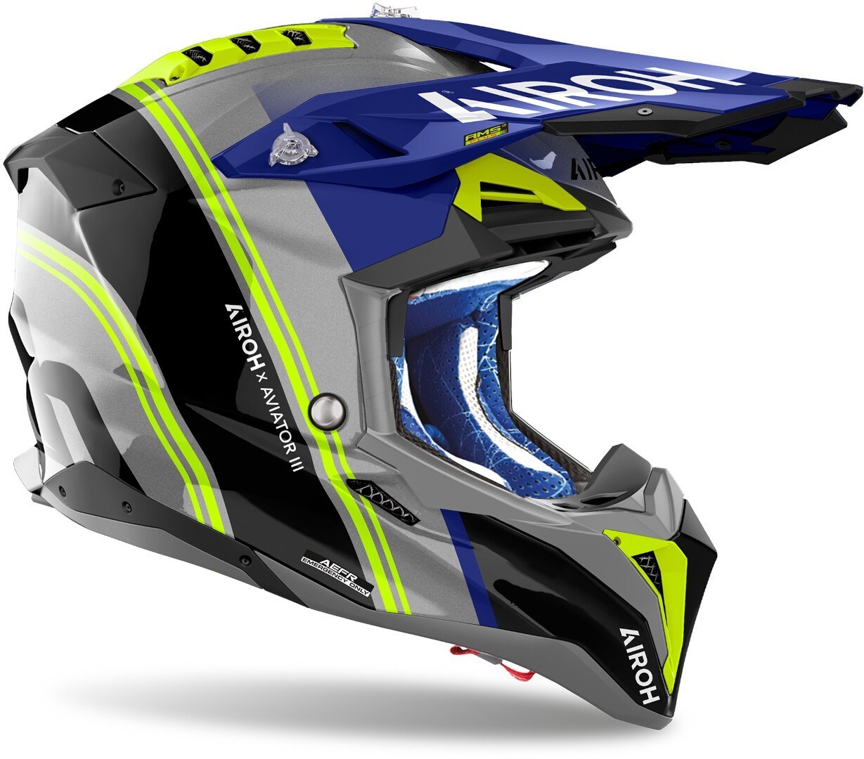 Airoh Aviator 3 Hima Cască de motocross Albastru/galben L (59/60) Figura 3