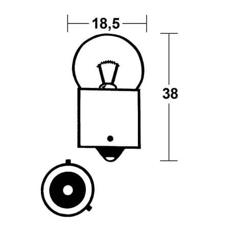 RY10W Glühlampe 12V 10W BAU15S, gelb Figura 1
