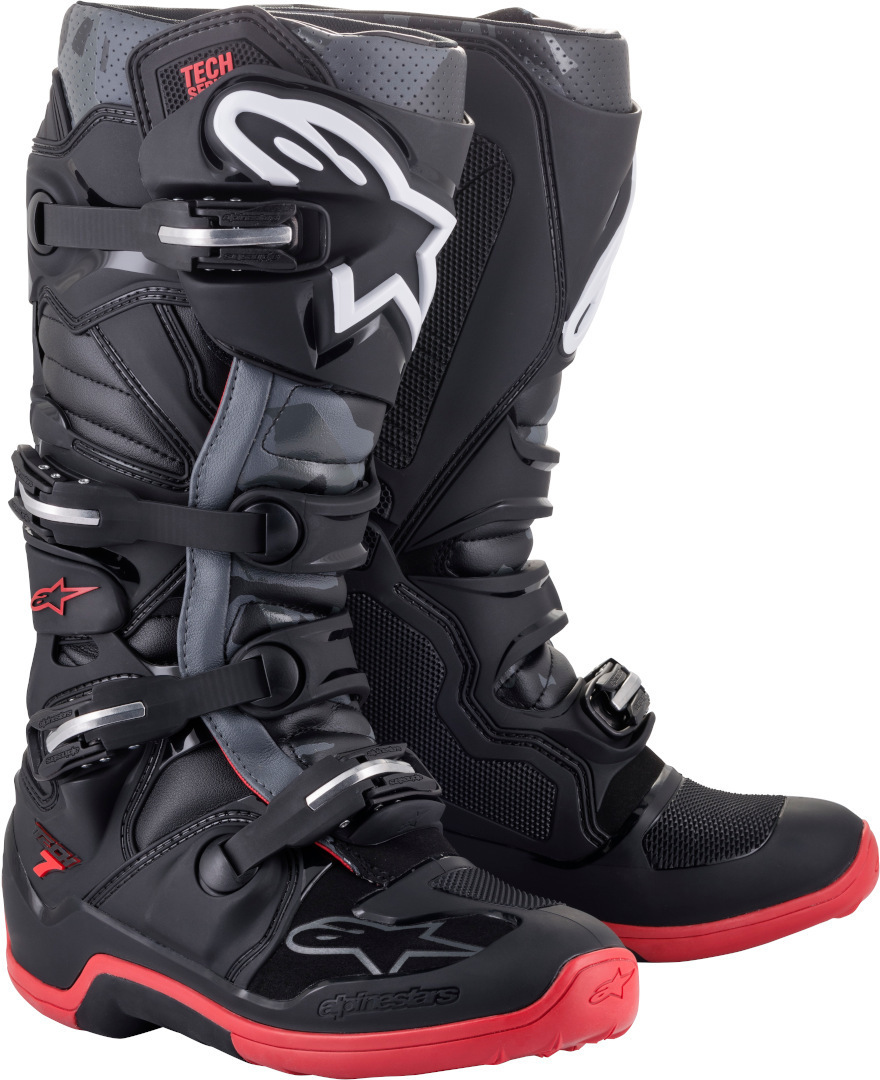 Alpinestars Tech 7 Motocross støvler sort/grå/rød 10 (44,5) Figur 1