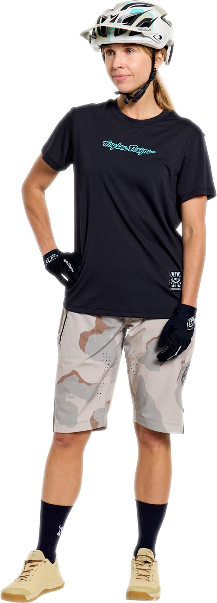 Side view of Troy Lee Designs Lilium Ride Signature Ladies Short Sleeve Bicycle Jersey