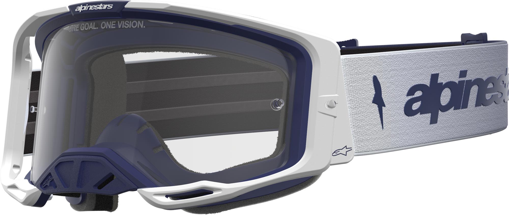 Alpinestars Vision 8 Amber Motocrossglasögon vit/blå Figur 1