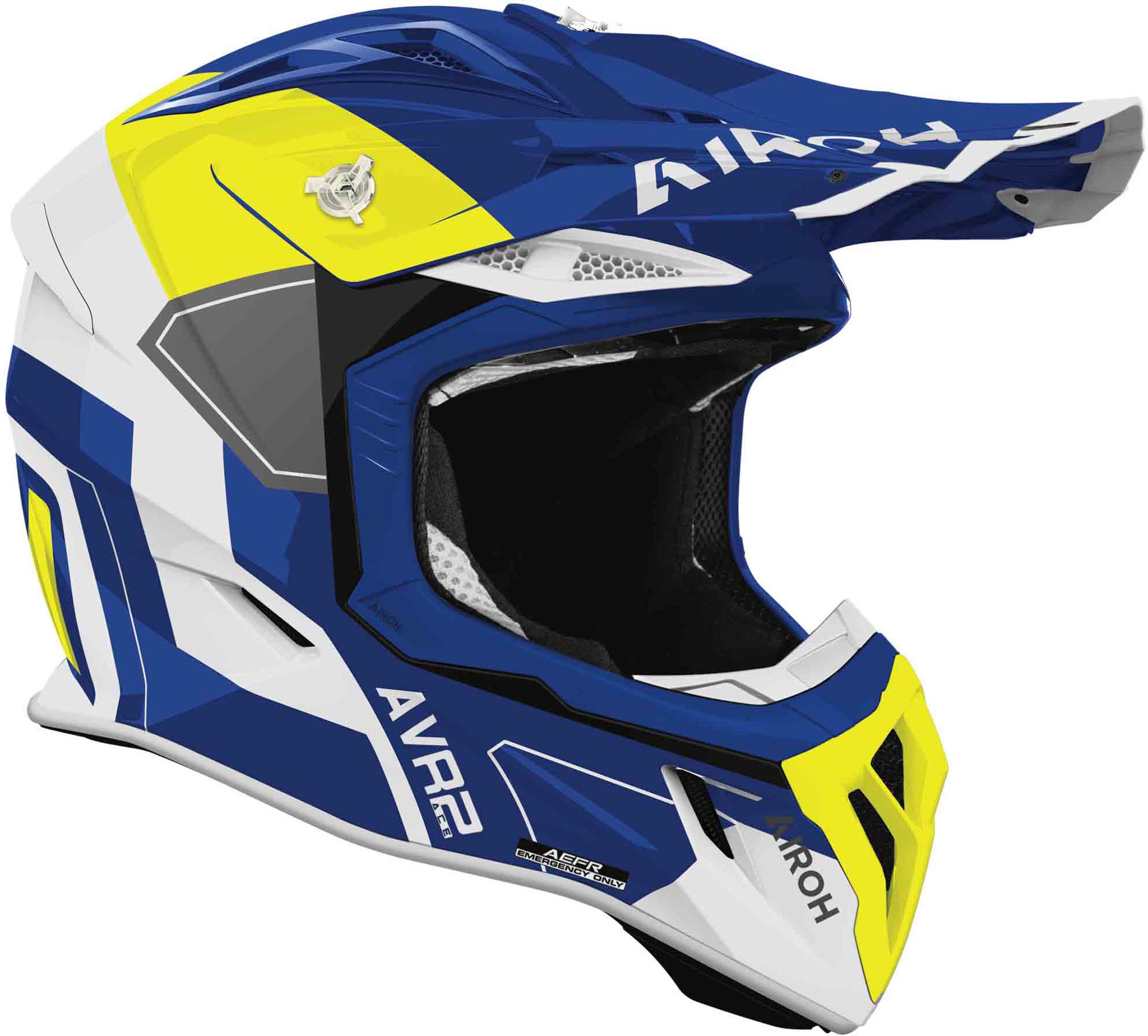 Airoh Aviator Ace 2 Shield Motocrosshjälm blå/vit/neongul XS (53/54) Figur 2