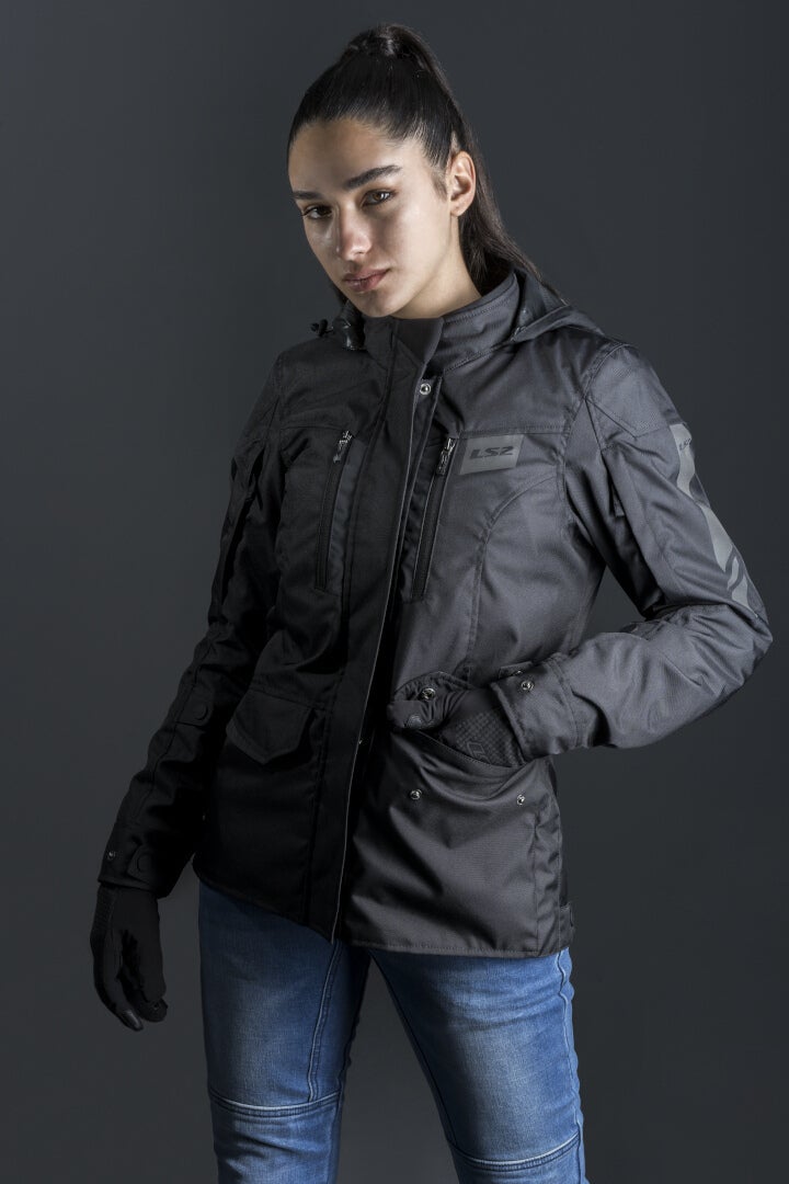 LS2 Metropolis Evo wasserdichte Damen Motorrad Textiljacke Sort XL Figur 5