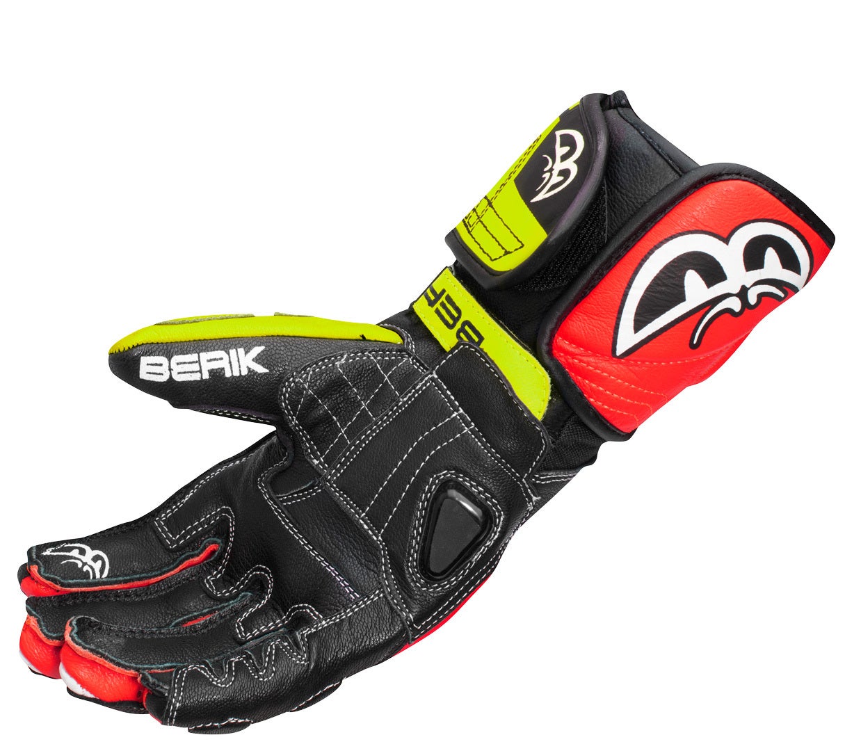 Berik Track Pro Motorcykelhandsker sort/rød/gul M Figur 4