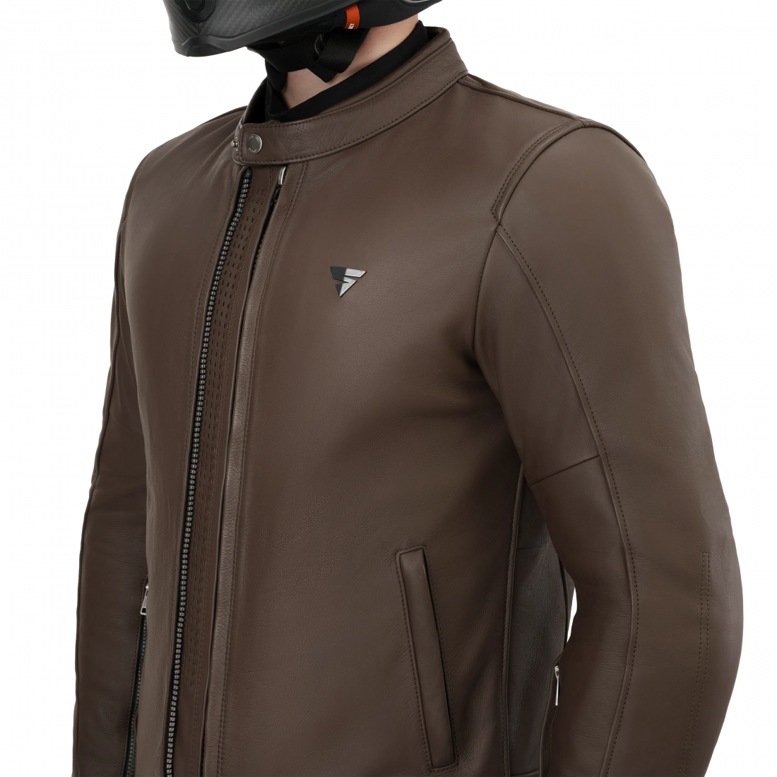 SHIMA Hunter 3.0 Motorcykellæderjakke brun M Figur 8